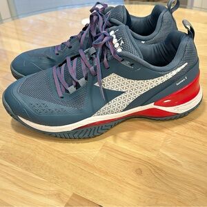 BLUSHIELD TORNEO 2 AG Diadora Blue and Red Athletic Shoes Size 10